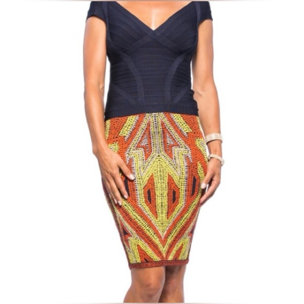 Herve Leger Ola Jacquard Skirt‎